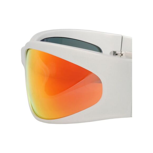 Balenciaga Shield-Frame Alluminium Sunglasses Silver Mens